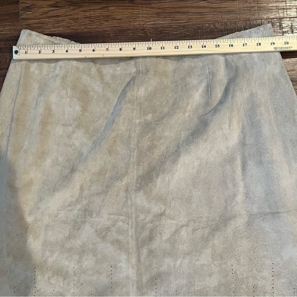 Charter Club Tan Suede Leather Skirt Vintage Size 20 Western Academia Old Money - Picture 4 of 7